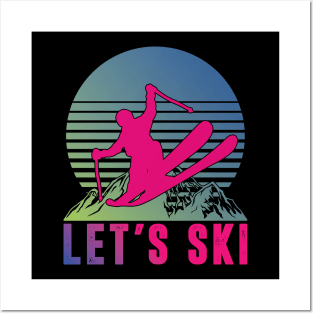 Vintage Ski Racing Retro Skiing Winter Sports Lovers Skier Posters and Art